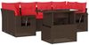 vidaXL 7-teiliges Gartensofa-Set mit Kissen, braun, Polyrattan 3267764 Bild 2