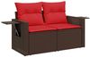 vidaXL 7-teiliges Gartensofa-Set mit Kissen, braun, Polyrattan 3267764 Bild 4