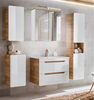 Badezimmer Spiegelschrank 80 cm LED-Beleuchtung LUTON-56 Hochglanz weiß mit Wotan Eiche Nb, B/H/T ca. 80/70/20 cm Bild 3