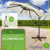 tillvex® Ampelschirm Eckig mit Ständer & Windschutz, Abdeckung mit Kurbel, Aluminium beige, Ø 330 cm Bild 3