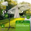 tillvex® Ampelschirm Eckig mit Ständer & Windschutz, Abdeckung mit Kurbel, Aluminium beige, Ø 330 cm Bild 4