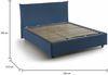 Dmora Amorino Doppelbett, Bettkasten mit Stoffbezug, 100 % Made in Italy, Öffnung vorne, geeignet für Matratze 120 x 190 cm, Blau Bild 3