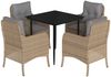vidaXL 5-tlg. Garten-Essgruppe mit Kissen Beige Poly Rattan 3211977 Bild 2
