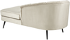 Chaiselongue Samtstoff beige linksseitig ALLIER Bild 5