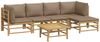 vidaXL 6-tlg. Garten-Lounge-Set mit Kissen Taupe Bambus 3155136 Bild 3