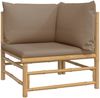 vidaXL 6-tlg. Garten-Lounge-Set mit Kissen Taupe Bambus 3155136 Bild 4