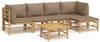 vidaXL 6-tlg. Garten-Lounge-Set mit Kissen Taupe Bambus 3155136 Bild 2