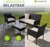Juskys 'Fort Myers' Gartenmöbel Set mit Tisch, Sofa & 2 Stühlen, Polyrattan, 60x35 cm, Schwarz / Creme Bild 3