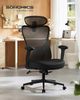 SONGMICS Bürostuhl ergonomisch, Schreibtischstuhl, Computerstuhl, verstellbare Lenden- und Kopfstütze, bis 150 kg belastbar, höhenverstellbar, tintenschwarz Bild 2