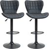 Barhocker B 57 x T 58 x H 87-107 cm, höhenverstellbar, drehbar, Kunstleder, 2er-Set Bild 4