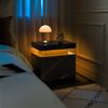 Beistelltisch Mit Einstellbarer LED-Beleuchtung 2 Schubladen Modern Dekorativ Vielseitig,Schwarz Bild 3