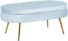 Sitzpouf Oval Samt Hellgrau 99 x 44 x 40 cm Bild 2
