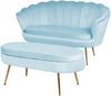 Sitzpouf Oval Samt Hellgrau 99 x 44 x 40 cm Bild 5