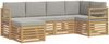 vidaXL Outdoor-Sofagarnitur 6 pcs Weiß und Hellgrau Polyester 3392096 Bild 2