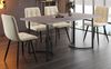 Essgruppe 5-tlg, Tisch marmorgrau/schwarz 140x80 cm, 4 Samtstühle beige Bild 2