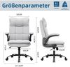 Ergonomischer Bürostuhl mit Wippfunktion und Armlehne, Grau 150 kg Bild 2