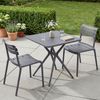 CLP Gartenmöbel-Set Vela mit 2 Stapelstühlen und quadratischen Esstisch 72x72 cm,dunkelgrau Bild 4