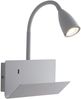 LED Schwanenhals Leselampe Weiß mit Ablage & USB-Ladefunktion, B. 23cm Bild 2