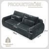 Flieks 2-Sitzer Sofa mit USB-Ladeanschluss & Seitentasche, hochfedernder Schaumstoff, Samt, Grau Bild 4