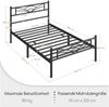 Yaheetech Metallbett mit Lattenrost, Wolkenmuster, Metall Schwarz, 90x200 cm Bild 4