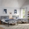 Yaheetech Metallbett mit Lattenrost, Wolkenmuster, Metall Schwarz, 90x200 cm Bild 3