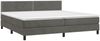 vidaXL Boxspringbett mit Matratze & LED Samt Dunkelgrau 200x200 cm, Härtegrad: H2 [3134364] Bild 4