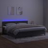 vidaXL Boxspringbett mit Matratze & LED Samt Dunkelgrau 200x200 cm, Härtegrad: H2 [3134364] Bild 3