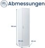 Home Collective Garderobenschrank Kleiderschrank mit 1 Tür, 1 Kleiderstange und 2 Einlegeböden 45 cm breit Schrank schmal matte Oberfläche weiß Bild 2