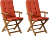 Set mit 2 Stühlen und Sitzkissen MAUI PREMIUM Akazienholz Rot Bild 1