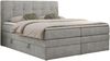 Boxspringbett mit Kopfteil und Topper, Polsterbett - LUKA-KING - 180x200cm - Hellgrau Stoff - H3 Bild 3