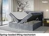 MEBLINI Boxspringbett DALIA 160x200 cm mit Bettkasten - H4/Grau Samt Polsterbett - Doppelbett mit Topper & Taschenfederkern-Matratze Bild 3
