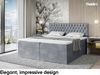 MEBLINI Boxspringbett DALIA 160x200 cm mit Bettkasten - H4/Grau Samt Polsterbett - Doppelbett mit Topper & Taschenfederkern-Matratze Bild 2