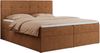 Boxspringbett, Doppelbett Matratze und Topper, Polsterbett - CENTOS - 120x200 cm - Orange Velours - H4 Bild 3