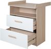 roba Wickelkommode Cabane mit abnehmbarem Aufsatz - Offenes Fach + 2 Schubladen mit Vollauszug - Mitwachsende Babykommode - Griffe aus Holz - Weiß/ Eiche Bild 4