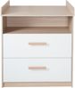 roba Wickelkommode Cabane mit abnehmbarem Aufsatz - Offenes Fach + 2 Schubladen mit Vollauszug - Mitwachsende Babykommode - Griffe aus Holz - Weiß/ Eiche Bild 3