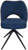 6er-Set Esszimmerstuhl HWC-N72, Polster-Küchenstuhl, drehbar Auto-Return, Stoff/Textil (420g/m²) Öko-Tex ~ blau Bild 5