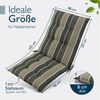 Beautissu Sitzauflage 2er Set Niedriglehner Auflage Sun-NL 100x50x8cm Grün-Gestreift, 8cm Dicke Gartenstuhlauflage mit Befestigung UV-Lichtechtheit 5 Bild 2