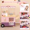 Eiswagen Kinder mit Eiscreme Spielzeug Kaufladen Holz mit Eismaschine Rosa Bild 5