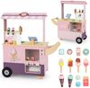 Eiswagen Kinder mit Eiscreme Spielzeug Kaufladen Holz mit Eismaschine Rosa Bild 2