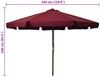 vidaXL Sonnenschirm mit Holzmast 330 cm Burgunderrot 47216 Bild 5