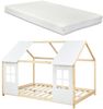 Halboffenes Kinderbett Tostedt mit Matratze 120x200 cm Holz/Weiß [en. casa] Bild 2