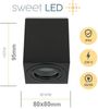 Sweet LED Aufbauleuchte 4er Set GU10 für Bad & Küche IP44 Deckenspots eckig schwarz 230V, spritzwassergeschützt, ohne Leuchtmittel, Aufbaustrahler LED, Aufbauspot, Deckenleuchte Bild 4