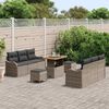 vidaXL Garten-Sofa-Set mit Kissen mit Speicher 9 pcs Grau 3364173 Bild 3