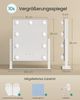 SONGMICS Make-up Spiegel mit LED-Beleuchtung, Kosmetikspiegel, Touch-Steuerung, Handyhalter, 3 Lichtfarben, 25 x 30 cm, weiß Bild 5