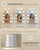 SONGMICS Make-up Spiegel mit LED-Beleuchtung, Kosmetikspiegel, Touch-Steuerung, Handyhalter, 3 Lichtfarben, 25 x 30 cm, weiß Bild 3