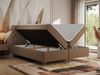 Boxspringbett mit Kopfteil und Topper, Polsterbett - GRIMALDI - 160 x 200 cm - Braun Kunstleder - H3 Bild 2