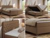 Boxspringbett mit Kopfteil und Topper, Polsterbett - GRIMALDI - 160 x 200 cm - Braun Kunstleder - H3 Bild 3