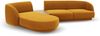 Micadoni Modulares Sofa Miley mit Recamiere 3-Sitzer Links Samtstoff Bluvel Gelb Bild 3