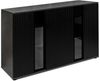 Kommode Salsa 2 Lamellenoptik Anbauwand Wohnwand Siedeboard MDF Schwarz + Grau Bild 4