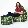 Green Bean® Sitzsack-Hocker 40x40x40cm mit EPS-Perlen Füllung - Sitz-Pouf für Sitzsäcke - Sitzhocker für Kinder und Erwachsene - Camouflage Grün Bild 3